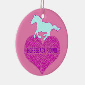 Reiten Herz mit Wildem Pony Keramik Ornament (Rechts)