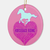 Reiten Herz mit Wildem Pony Keramik Ornament (Links)