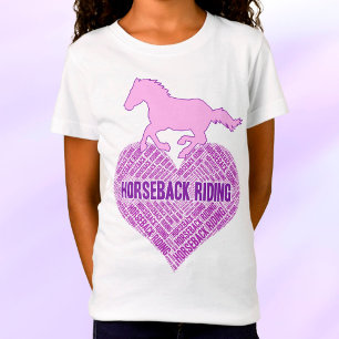 Reiten Herz mit Wildem Pony T - Shirt