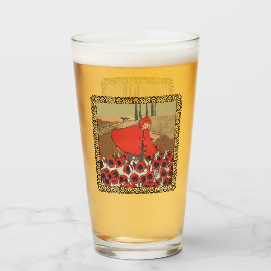 Reiten Hood Picken Rote Blume Wolf auf Hügel Glas (Vorne (Gefüllt))