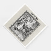 Reiten Hood Wolf sprechen in Holz Schwarz-weiß Serviette (Ecke)