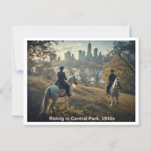 Reiten im Central Park, Szene der 40er Jahre Postkarte