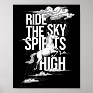 Reiten im Himmel Reitsportler und Reiter; Pferd Poster