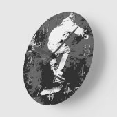 Reiten im Sturm - Skateboarder - Runde Uhr (Winkel)