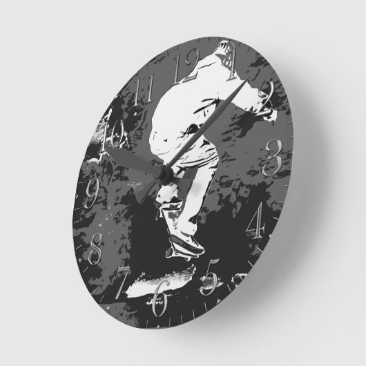 Reiten im Sturm - Skateboarder - Runde Uhr (Winkel)