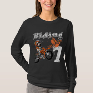 Reiten in 7 Jahre alter Reiter 7. Geburtstag Dirt  T-Shirt