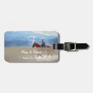 Reiten in das Wüsten-Monogramm Gepäckanhänger