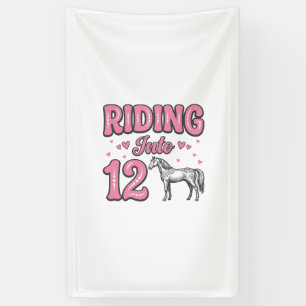 Reiten in den 12 Pferde-Geburtstags-Vektor-Design_ Banner