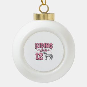 Reiten in den 12 Pferde-Geburtstags-Vektor-Design_ Keramik Kugel-Ornament