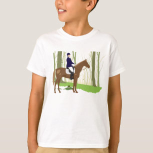 Reiten in den Holz-Reiter-T - Shirt