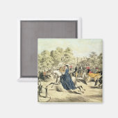 Reiten in Rotten Row, Hyde Park Magnet (Vorderseite/Rückseite)