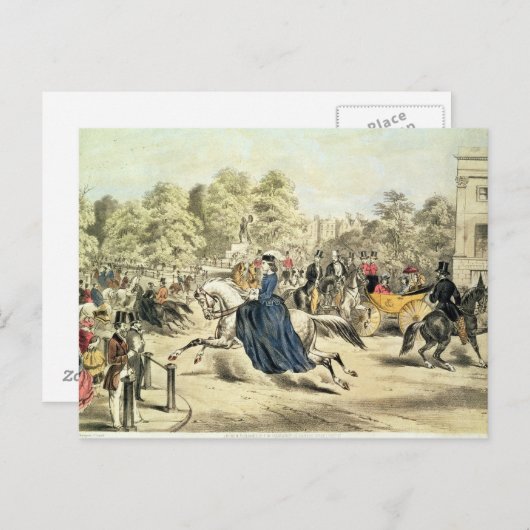 Reiten in Rotten Row, Hyde Park Postkarte (Vorne/Hinten)