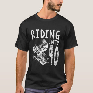 Reiten ins 90. Geburtstag Boy Dirt Bike Party 90 Y T-Shirt