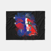 Reiten Kroatien Flagge Fleecedecke (Vorderseite (Horizontal))