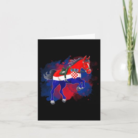 Reiten Kroatien Flagge Karte (Vorderseite)