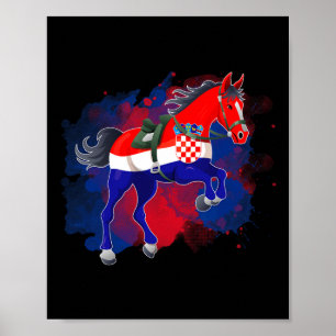 Reiten Kroatien Flagge Poster