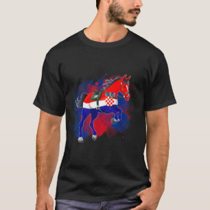 Reiten Kroatien Flagge T-Shirt