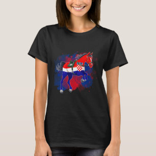 Reiten Kroatien Flagge T-Shirt