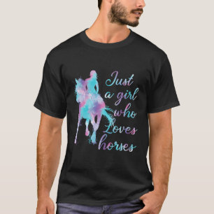 Reiten Lover Wasserfarbe Nur ein Mädchen Liebe T-Shirt