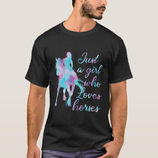 Reiten Lover Wasserfarbe Nur ein Mädchen Liebe T-Shirt