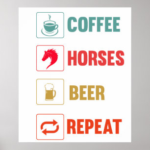 Reiten Lustiger Pferdeliebhaber Pferdemutter Eques Poster