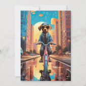 Reiten mit dem Fahrrad in der Stadt Einladung (Vorderseite)