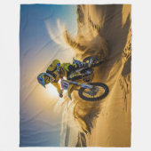 Reiten mit dem Motocross in den Dünen Fleecedecke (Vorderseite)