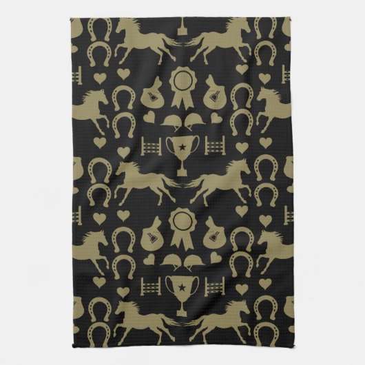 Reiten mit Gold Geschirrtuch (Vertikal)