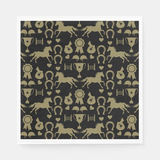 Reiten mit Gold Serviette (Vorderseite)