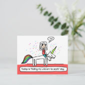 Reiten mit meinem Einhorn Postkarte (Stehend Vorderseite)