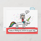 Reiten mit meinem Einhorn Postkarte (Vorne/Hinten)