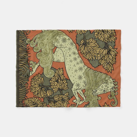 Reiten Mittelalterliche Kunst Kunsthandwerk Jugend Fleecedecke (Vorderseite (Horizontal))