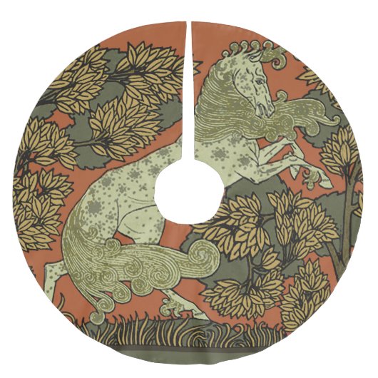 Reiten Mittelalterliche Kunst Kunsthandwerk Jugend Polyester Weihnachtsbaumdecke (Vorderseite)