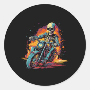 Reiten Motorrad Halloween Kostümfahrer Runder Aufkleber