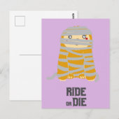 Reiten oder Die Mummy Sloth Halloween Postkarte (Vorne/Hinten)
