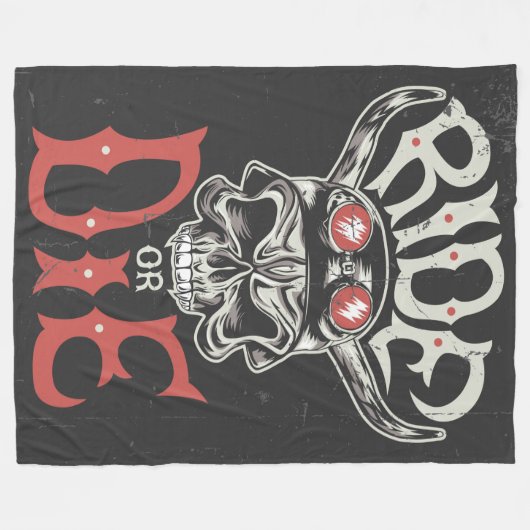 Reiten oder Die Wikingerschädel Fleecedecke (Vorderseite (Horizontal))