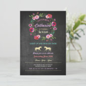 Reiten Party Einladung Pony Pink Einladung (Stehend Vorderseite)