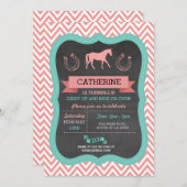 Reiten Party Zickzack Pony Einladung (Vorne/Hinten)