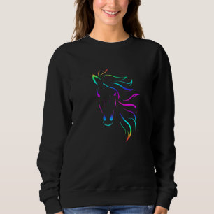 Reiten Pferd Reitsport Reittiere farbenfroh Sweatshirt