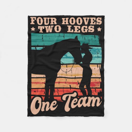 Reiten Pferde Pferde Girl Fleecedecke (Vorderseite)