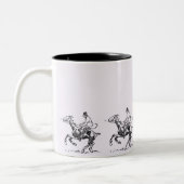 Reiten - Pferde Sportart Zweifarbige Tasse (Links)