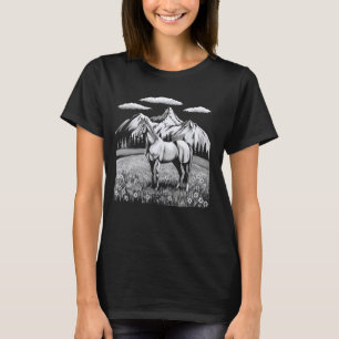 Reiten Pferdeliebhaber Wiese Wildblumen T-Shirt
