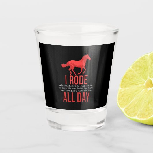 Reiten - Pferdereiten Schnapsglas (Vorderseite)