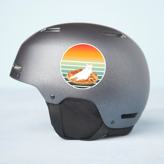 Reiten Pizza Retro Aufkleber (Helmseite)