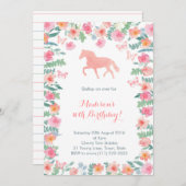 Reiten Pony Party Einladung zur Girl (Vorne/Hinten)