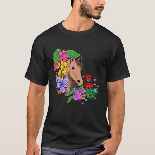 Reiten Reiten Lover Blume Reiten T-Shirt (Vorderseite)