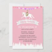 Reiten Reiten Party Rosa Geburtstag Einladung (Vorderseite)