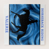 Reiten Reiten & Reiten Blauer Swirl Puzzle (Horizontal)