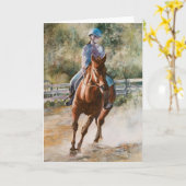 Reiten-Reiterteamwork-Gruß-Karte Karte (Gelbe Blume)