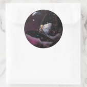 Reiten Schmetterlinge! Runder Aufkleber (Tasche)